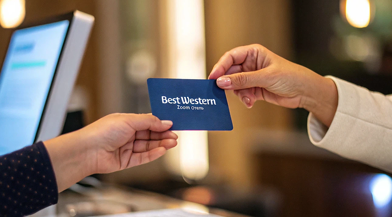 Синяя карта подарочного сертификата Best Western Zoom Hotel